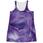 Purple Lily Flower Print Women's Racerback Tank Top