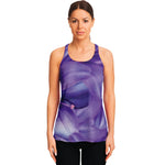 Purple Lily Flower Print Women's Racerback Tank Top
