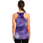Purple Lily Flower Print Women's Racerback Tank Top