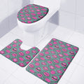 Purple Lips Pattern Print 3 Piece Bath Mat Set
