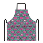 Purple Lips Pattern Print Apron