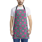 Purple Lips Pattern Print Apron