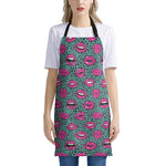 Purple Lips Pattern Print Apron
