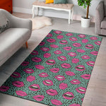 Purple Lips Pattern Print Area Rug