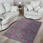 Purple Lips Pattern Print Area Rug