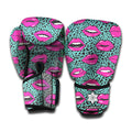 Purple Lips Pattern Print Boxing Gloves