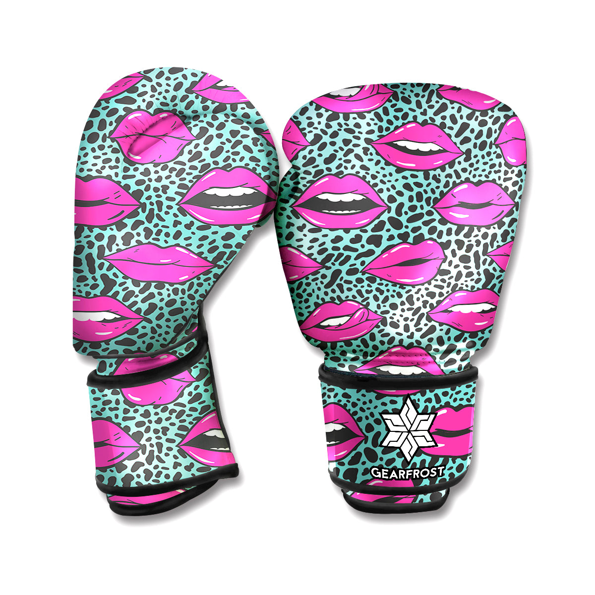 Purple Lips Pattern Print Boxing Gloves