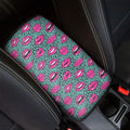 Purple Lips Pattern Print Car Center Console Cover