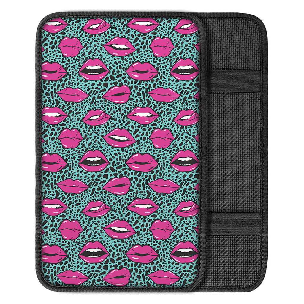Purple Lips Pattern Print Car Center Console Cover