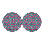 Purple Lips Pattern Print Car Coasters