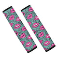 Purple Lips Pattern Print Car Seat Belt Covers