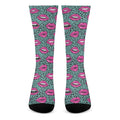Purple Lips Pattern Print Crew Socks