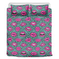 Purple Lips Pattern Print Duvet Cover Bedding Set