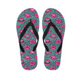 Purple Lips Pattern Print Flip Flops