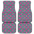 Purple Lips Pattern Print Front and Back Car Floor Mats