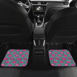 Purple Lips Pattern Print Front and Back Car Floor Mats