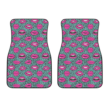 Purple Lips Pattern Print Front Car Floor Mats