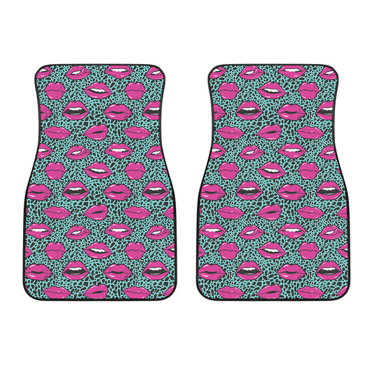 Purple Lips Pattern Print Front Car Floor Mats