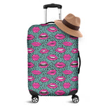 Purple Lips Pattern Print Luggage Cover