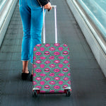 Purple Lips Pattern Print Luggage Cover
