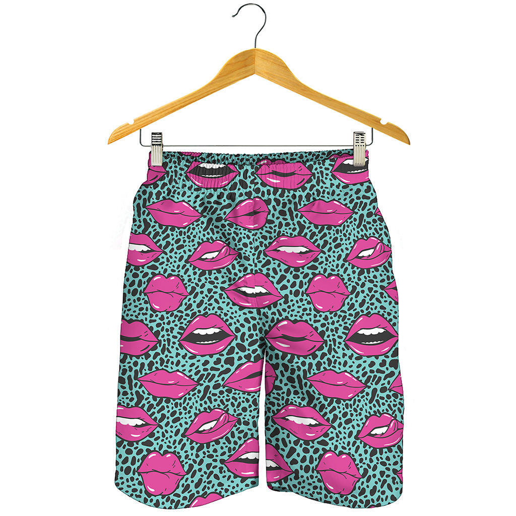 Purple Lips Pattern Print Men's Shorts