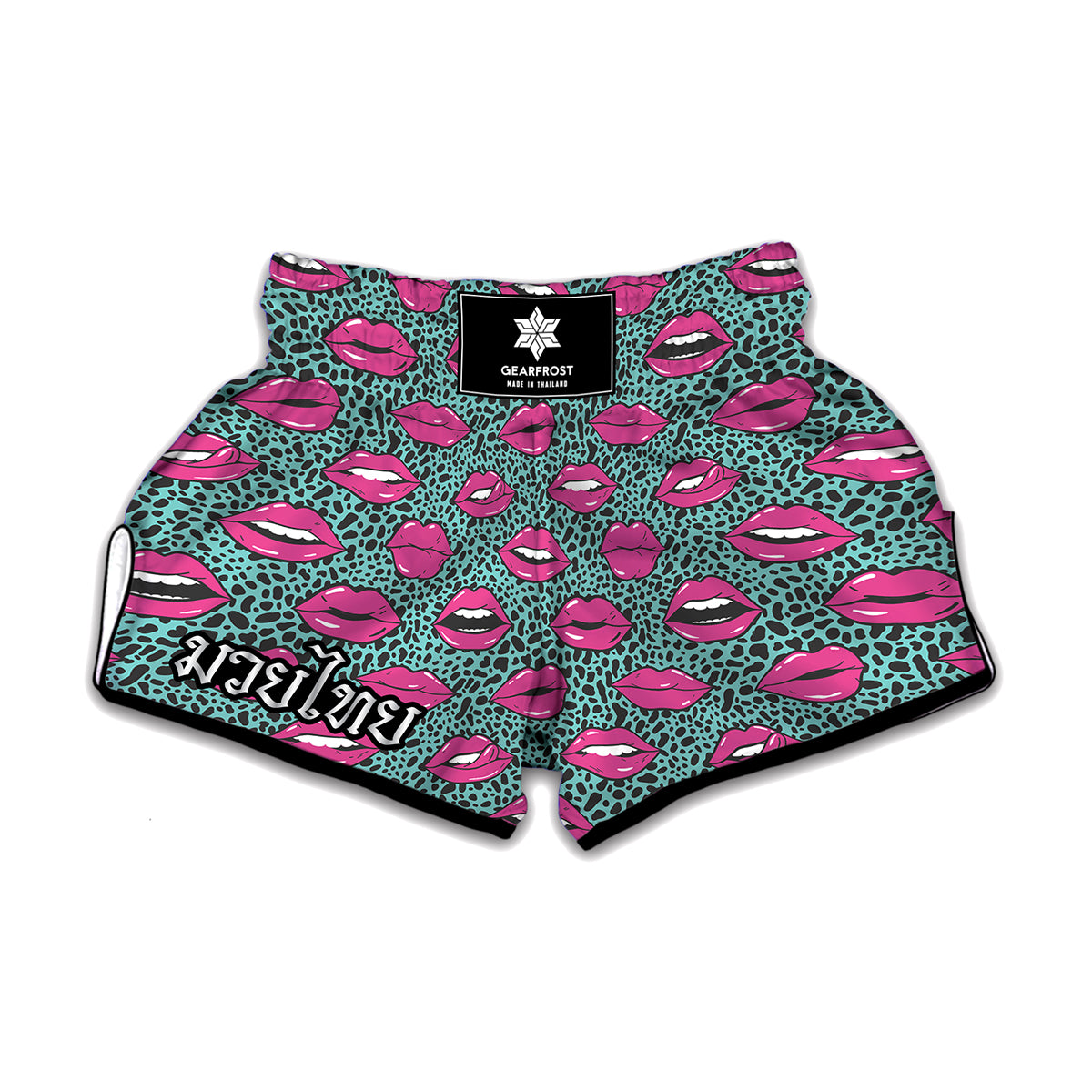 Purple Lips Pattern Print Muay Thai Boxing Shorts