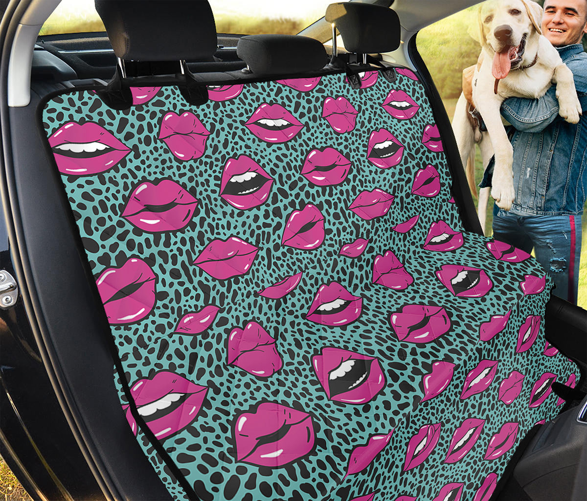 Purple Lips Pattern Print Pet Car Back Seat Cover