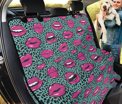 Purple Lips Pattern Print Pet Car Back Seat Cover