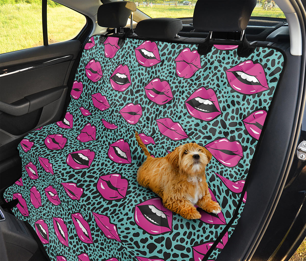 Purple Lips Pattern Print Pet Car Back Seat Cover