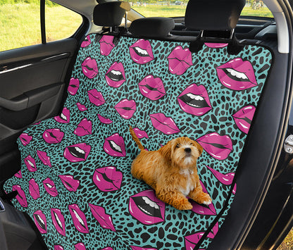 Purple Lips Pattern Print Pet Car Back Seat Cover
