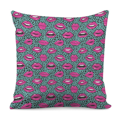 Purple Lips Pattern Print Pillow Cover