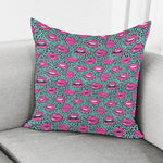 Purple Lips Pattern Print Pillow Cover