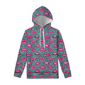 Purple Lips Pattern Print Pullover Hoodie