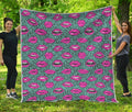 Purple Lips Pattern Print Quilt