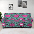 Purple Lips Pattern Print Sofa Cover