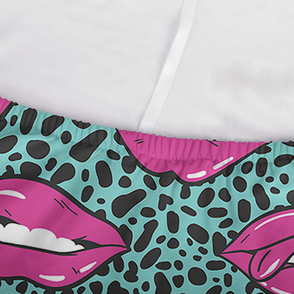 Purple Lips Pattern Print Sofa Cover