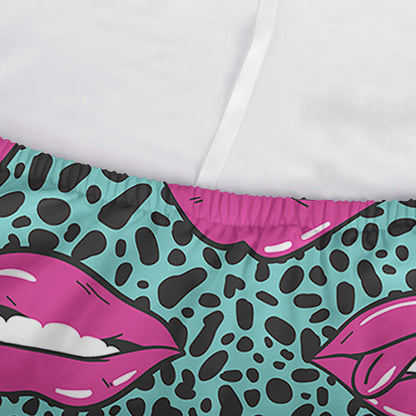 Purple Lips Pattern Print Sofa Cover