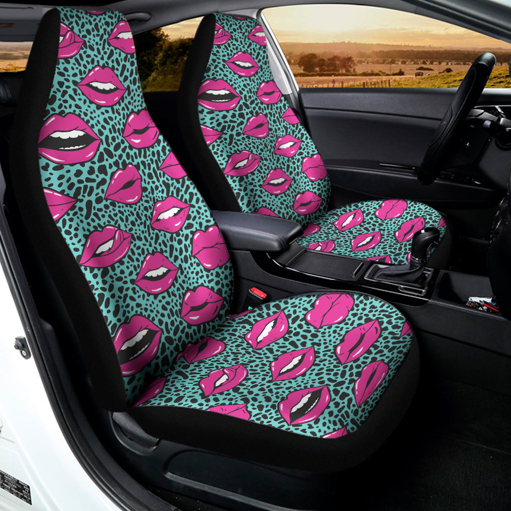 Purple Lips Pattern Print Universal Fit Car Seat Covers