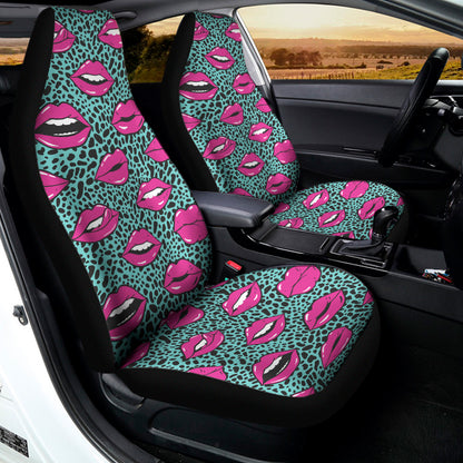 Purple Lips Pattern Print Universal Fit Car Seat Covers