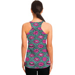 Purple Lips Pattern Print Women's Racerback Tank Top