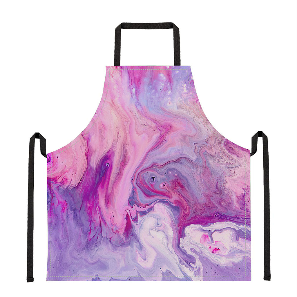 Purple Liquid Marble Print Apron