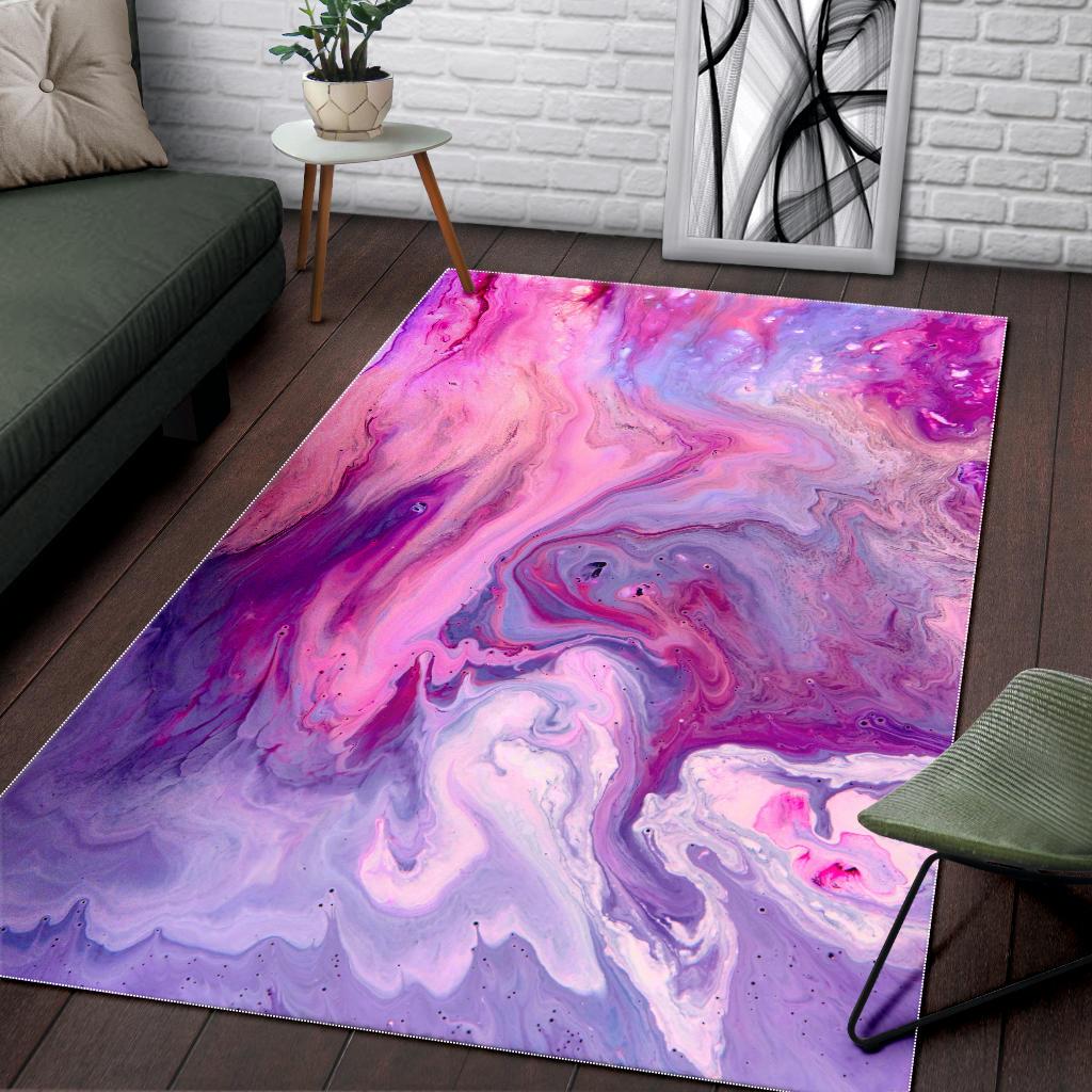 Purple Liquid Marble Print Area Rug GearFrost