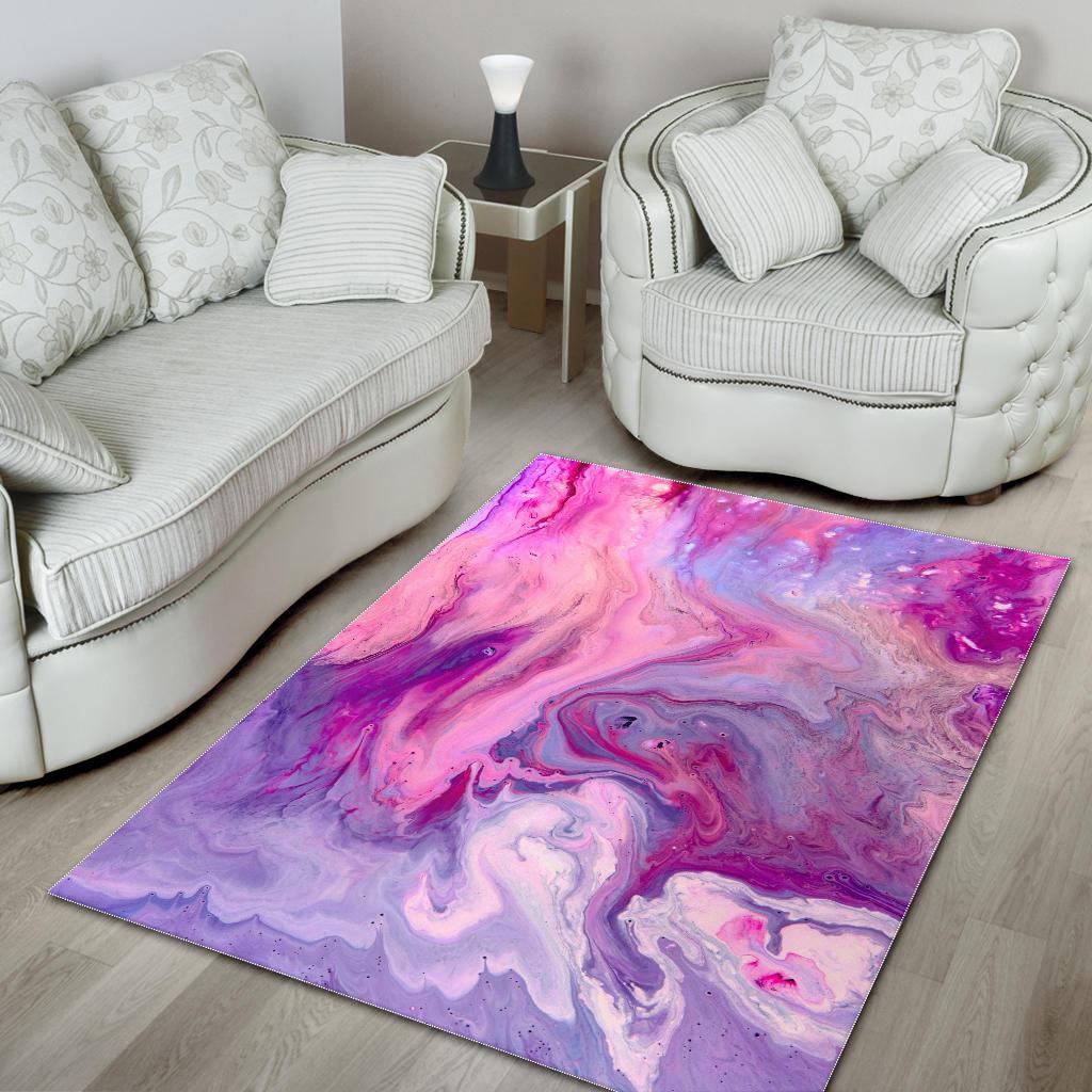 Purple Liquid Marble Print Area Rug GearFrost