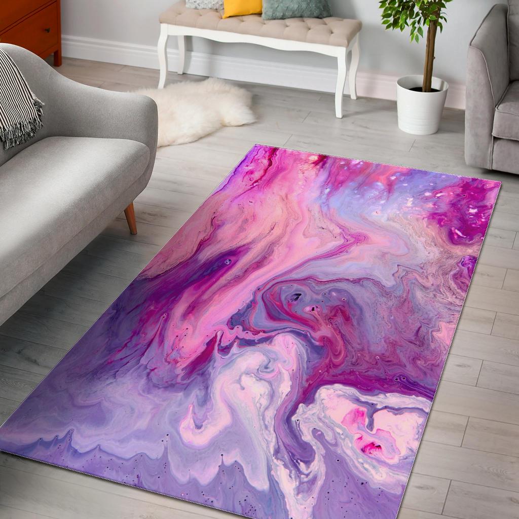 Purple Liquid Marble Print Area Rug GearFrost