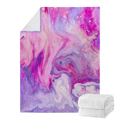 Purple Liquid Marble Print Blanket