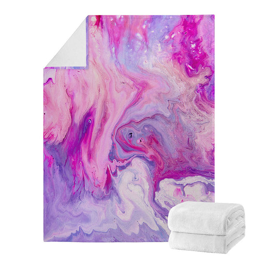 Purple Liquid Marble Print Blanket
