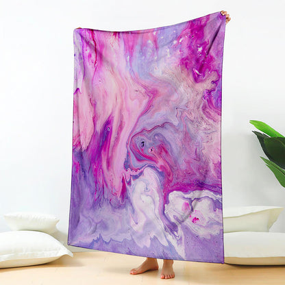 Purple Liquid Marble Print Blanket