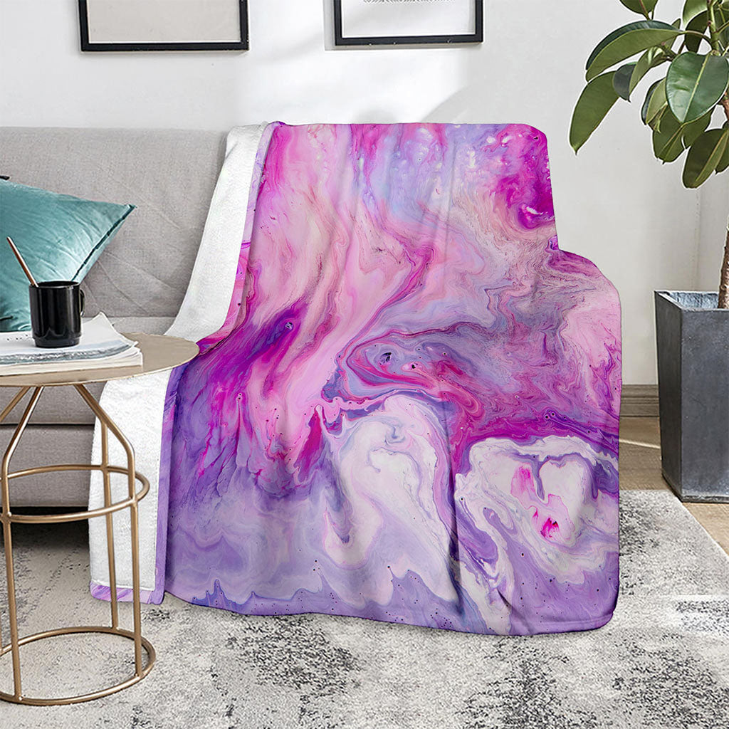 Purple Liquid Marble Print Blanket