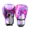 Purple Liquid Marble Print Boxing Gloves