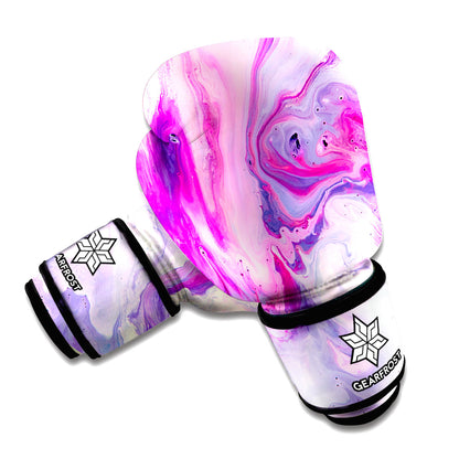 Purple Liquid Marble Print Boxing Gloves